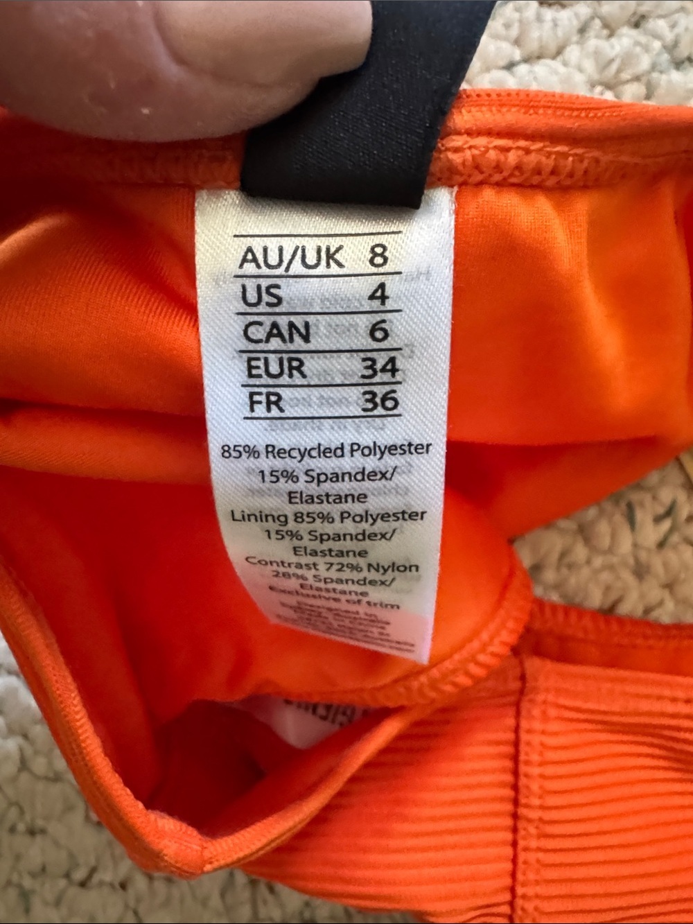 Nip/Tuck Orange Ribbed Bikini Set - Picture 6 of 6